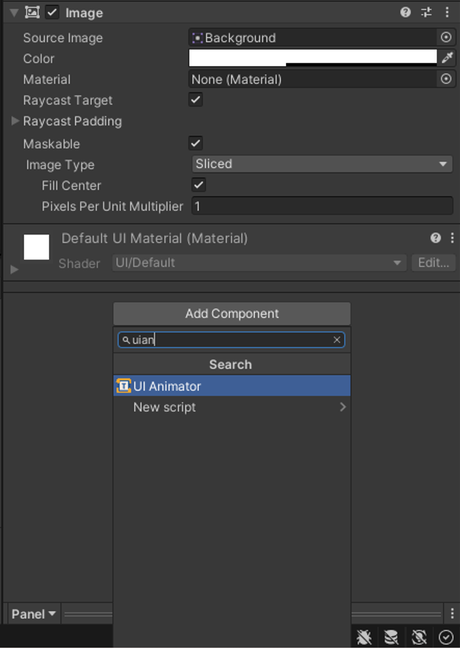 Add Component button